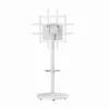 Grindinis TV stovas GEMBIRD TVS-86TR-01-W 37–86 colių televizoriams, baltas, pasukamas ir pakreipiamas, VESA 200x200–600x400, maks. apkrova 50 kg