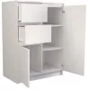Komoda Top e shop 2D2S BIEL — 2 stalčiai, balta, 700×400×970 mm, medžio drožlių plokštė