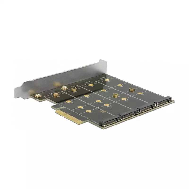 DeLOCK 89888 vidinė PCIe sąsajos plokštė su 4 M.2 lizdais SATA diskams