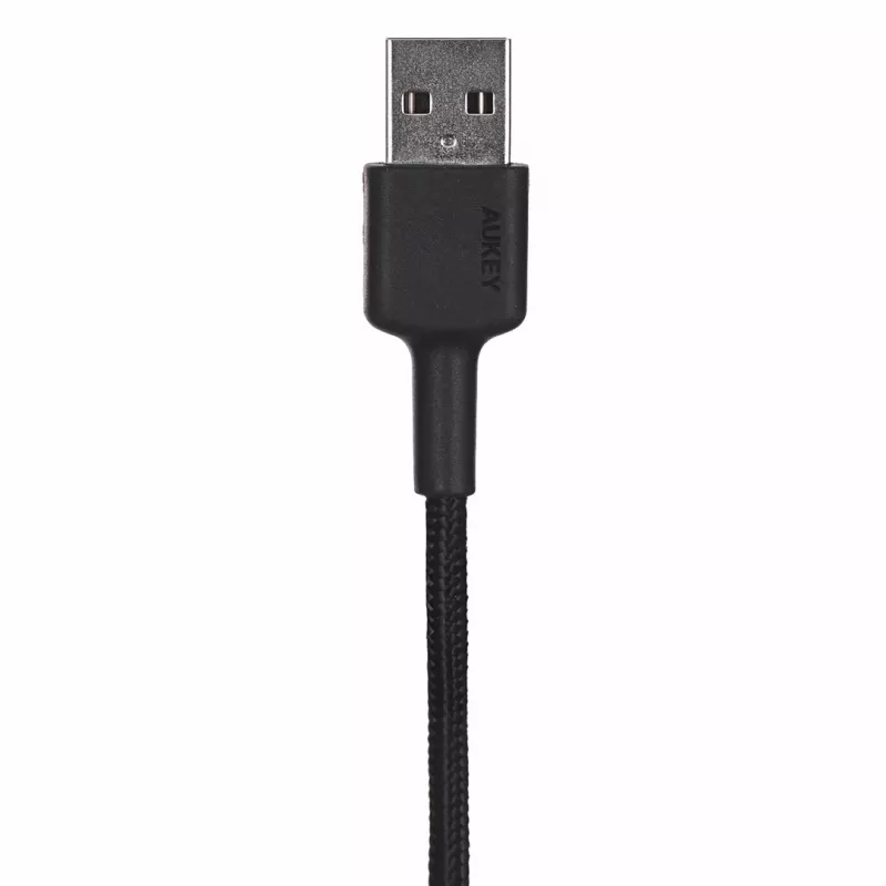 AUKEY CB-CD30 USB-A į USB-C kabelis 0,9 m, pintas nailonu, 60W PD, 3A, juodas