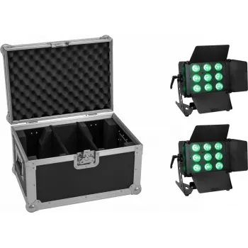 LED šviestuvų rinkinys EUROLITE CLS-9 QCL RGB/WW 9x7W