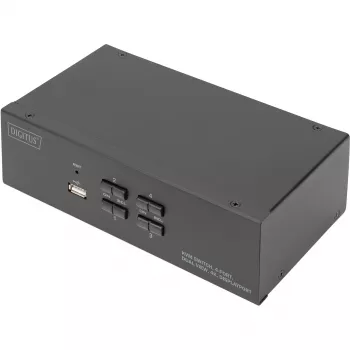 DIGITUS KVM jungiklis, 4 prievadai, dvigubas ekranas, 4K, DisplayPort®