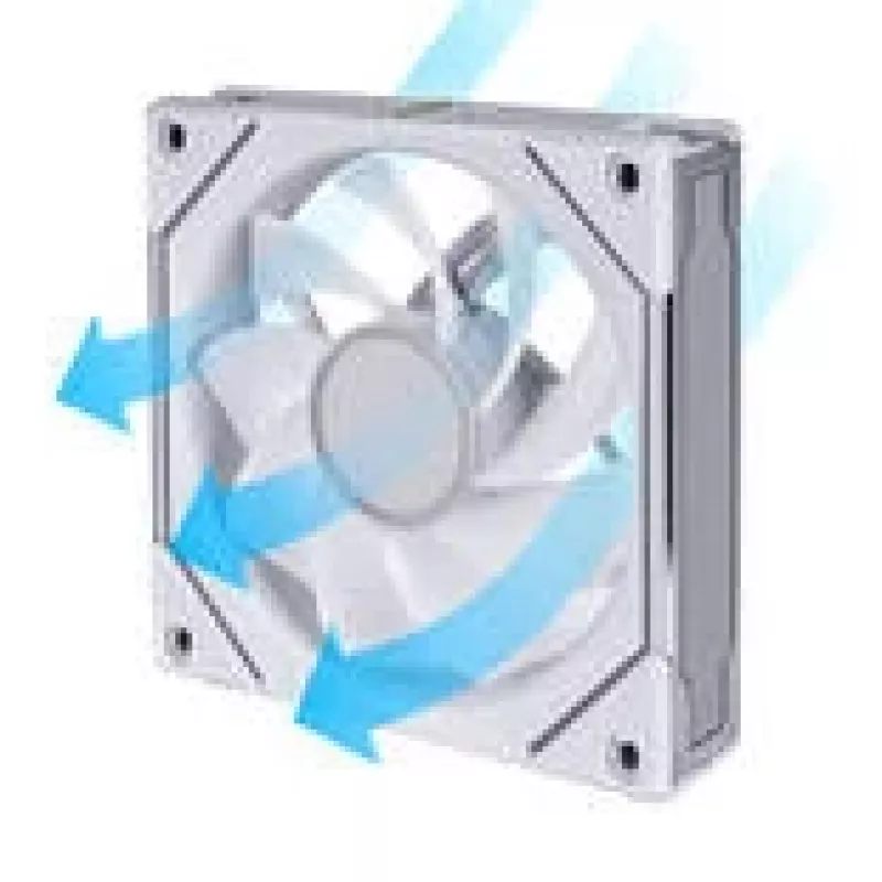 Kompiuterio korpuso ventiliatorius Lian Li Uni Fan 12RSLIN3W 120 mm baltas, 12 V, 0,2–2100 RPM, 2,66 mmH2O, FDB