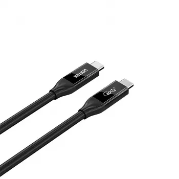 USB-C kabelis Unitek C14100ABK01-2M — 2 m, 100 W galios perdavimas, 40 Gbps duomenų perdavimas