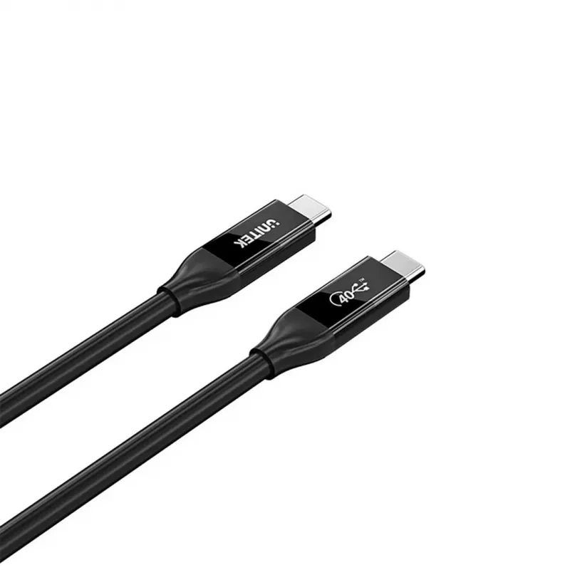 USB-C kabelis Unitek C14100ABK01-2M — 2 m, 100 W galios perdavimas, 40 Gbps duomenų perdavimas