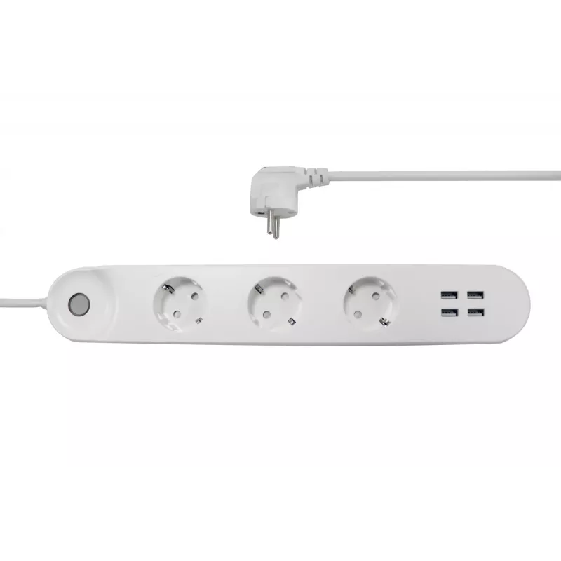Išmanusis maitinimo blokas Denver SHP-300U 3 AC lizdai E tipas 4 USB-A baltas