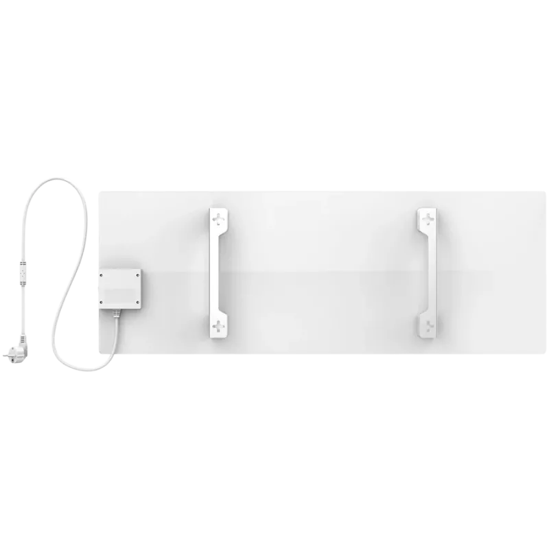 AENO Premium Eco Smart Šildytuvas, 700W, Grūdintas stiklas, Infraraudonasis+konvekcinis šildymas, LED ekranas, Kištukas: Europos (E/F tipas), BALTA