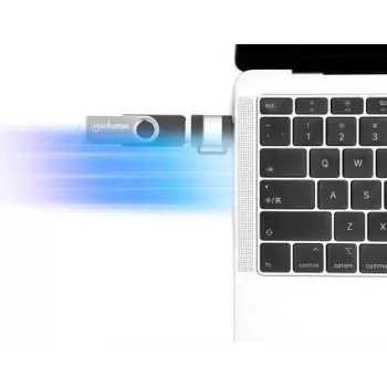Manhattan 2 dalių rinkinys: USB-C į USB-A ir USB-A į USB-C adapteriai, vyriškos/moteriškos jungtys, 5 Gbps (USB 3.2 Gen1 / USB 3.0), SuperSpeed USB, juoda/sidabrinė, garantija visam laikui