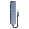 USB Type-C stotelė SAVIO AK-82 su HDMI, MicroSD, USB 3.2 Gen1, PD praėjimu, 4K@30Hz, 5000 Mbit/s, juoda