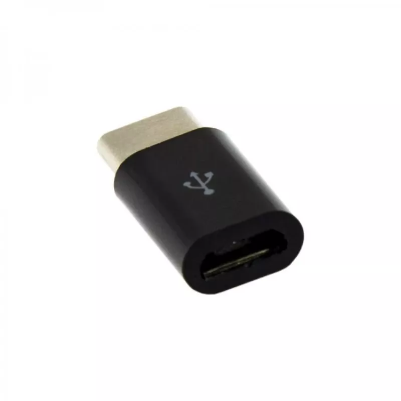 Sbox Micro USB 2.0 lizdas – Type C kištukas, juodas, AD.USB-C B