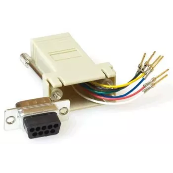 Lyties keitiklis MicroConnect SAD008 — RJ45 F į DB9 F, smėlio spalvos