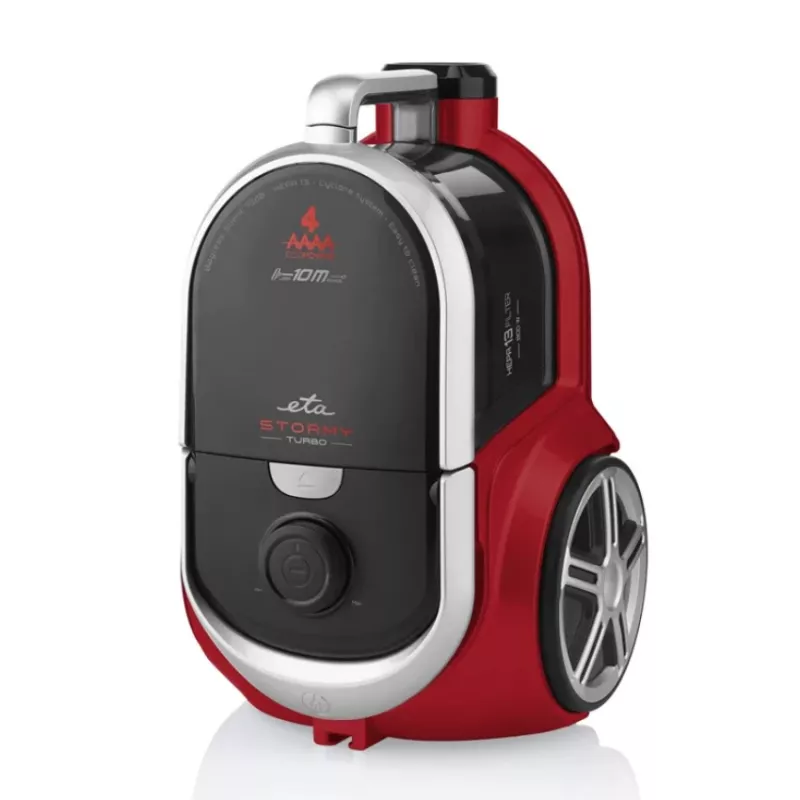 Siurblys ETA Stormy Turbo 351790000, be maišelio, 800 W, 2.2 L, juodas/raudonas