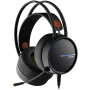 CANYON INTERCEPTOR GH-8A, Žaidimų ausinės 3.5mm lizdas ir USB jungtis LED foniniam apšvietimui, reguliuojamas mikrofonas ir garsumo valdymas, su 2in1 3.5mm adapteriu, kabelis 2m, Juodos ir Oranžinės