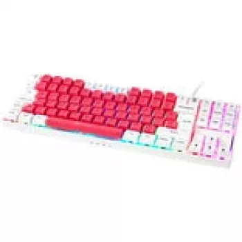 Mechaninė žaidimų klaviatūra GAMIAC TKL90G su Kailh Red jungikliais, tenkeyless, balta/raudona