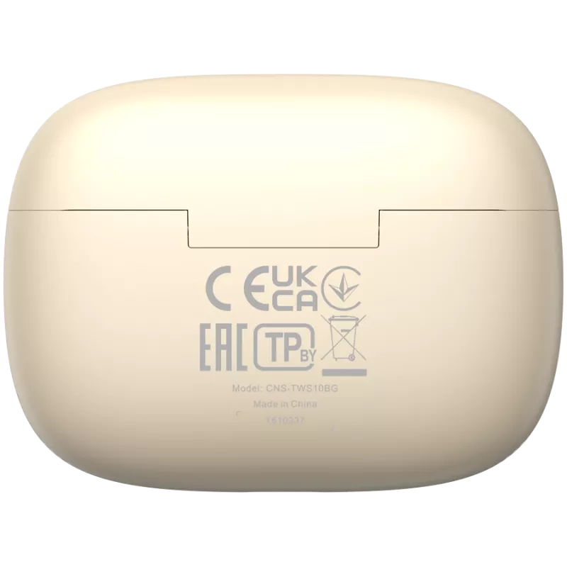 Canyon CNS-TWS10BG Ausinės ir ausinių rinkinys Tikras belaidis stereofoninis (TWS) Įstatomos ausinės pokalbiams/muzikai/sportui/kasdieniam naudojimui USB Type-C Bluetooth Smėlio spalvos (CNS-TWS10BG)