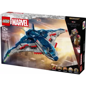 LEGO Quinjet konstruktorius 76325 — Marvel, 1131 dalių, 5 minifigūrėlės, nuo 12 metų, 280×450×300 mm