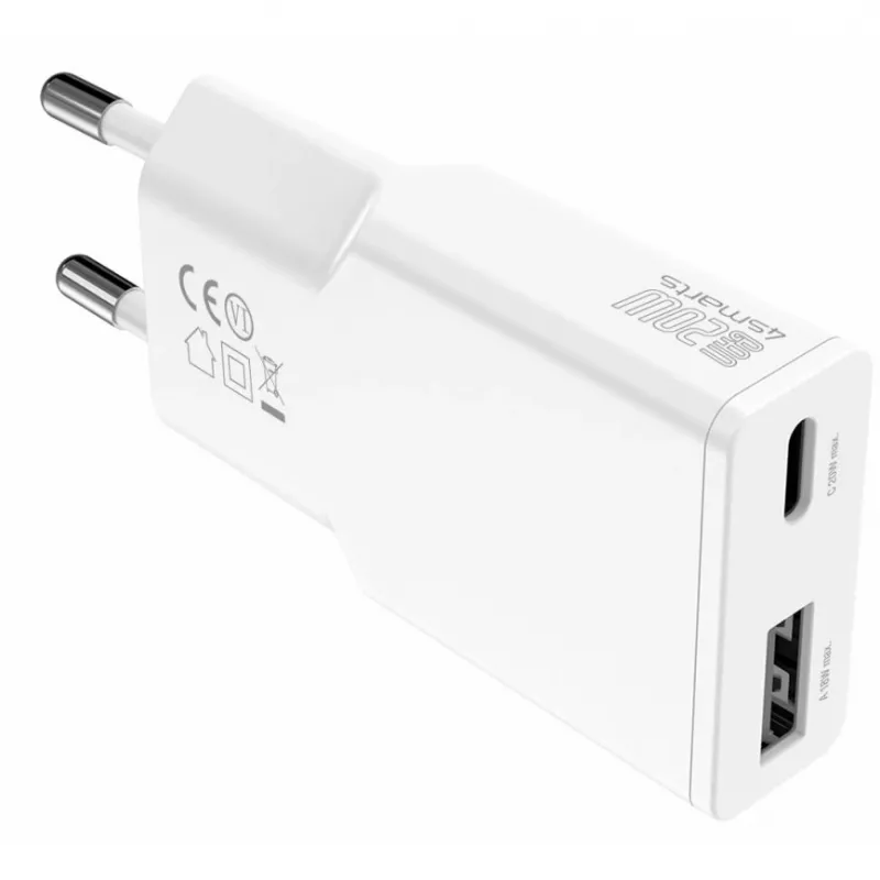 4smarts 541122 Įkroviklis AC greitasis išmaniesiems telefonams ir planšetėms 20 W USB Type-C baltas