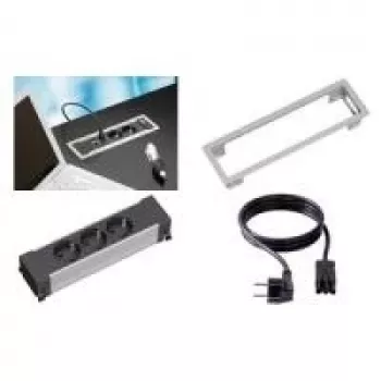 Bachmann POWER FRAME 3-way – Rėmas prievadams – sidabriškai pilkas, RAL 9006 (317.000)