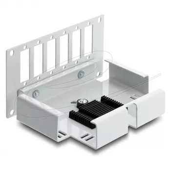Patch panel DELOCK 6 prievadų šviesolaidinis SC Duplex arba LC Quad, pilkas metalinis, montavimui ant DIN bėgelio