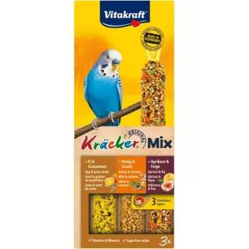Paukščių skanėstas Vitakraft Kräcker cilindras 80 g ×3 – grūdų skonio kietas užkandis paukščiams