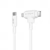 HYPER HyperJuice USB-C / USB-C+Lightning hibridinis kabelis 1.5 m baltas