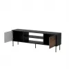 TV spintelė Cama Meble EF CORTINA 180×40×60 cm, juodas viršus, riešutmedžio rėmas