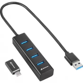 Sharkoon USB 3.2 Gen 1 Type-C šakotuvas iki 5000 Mbit/s juodas