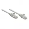 Intellinet tinklo jungiamasis laidas, Cat6, 2m, pilkas, CCA, U/UTP, PVC, RJ45, paauksuoti kontaktai, apsaugotas nuo užkliuvimo, su apsauginiu gaubtu, viso gyvenimo garantija