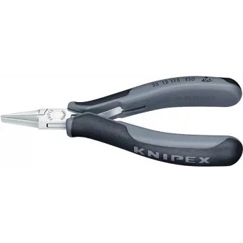 Knipex elektronikos replės, bendras ilgis 115 mm, ESD, plokšti platūs nasrai, veidrodinis poliravimas, forma 1
