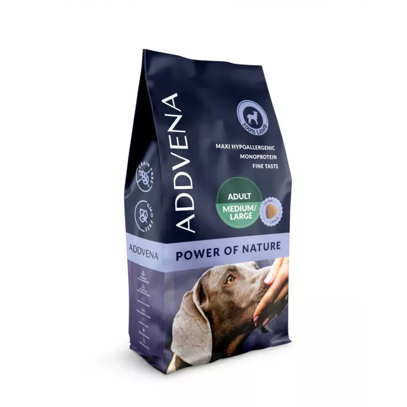 ADDVENA Power of Nature Adult Medium/Large Ėriena - sausas šunų ėdalas - 10kg