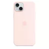 Silicone dėklas su MagSafe, skirtas iPhone 15 Plus – šviesiai rožinis