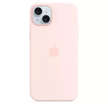 Silicone dėklas su MagSafe, skirtas iPhone 15 Plus – šviesiai rožinis