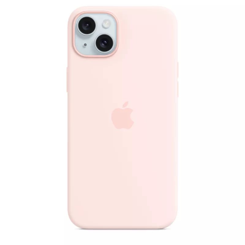 Silicone dėklas su MagSafe, skirtas iPhone 15 Plus – šviesiai rožinis