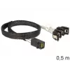 SAS kabelis DeLOCK 83392, 0,5 m, Mini SAS HD x4 SFF-8643 → 4x SATA 7p