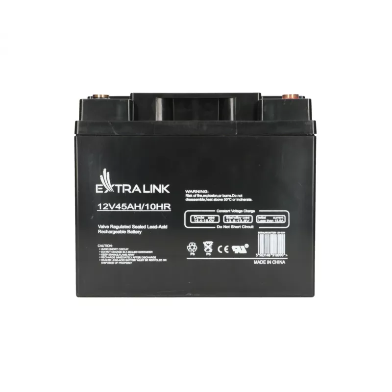 UPS baterija Extralink Accumulator AGM 12V 45Ah – sandari švino rūgšties (VRLA), 1 vnt., juoda