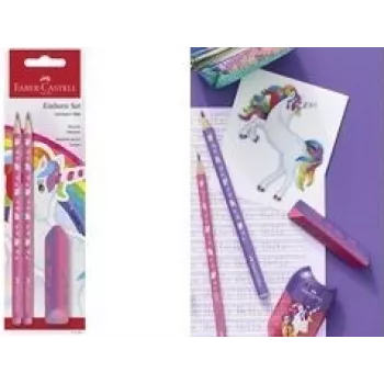 Medinių pieštukų rinkinys Faber-Castell Einhorn HB Rožiniai — 1 rinkinys