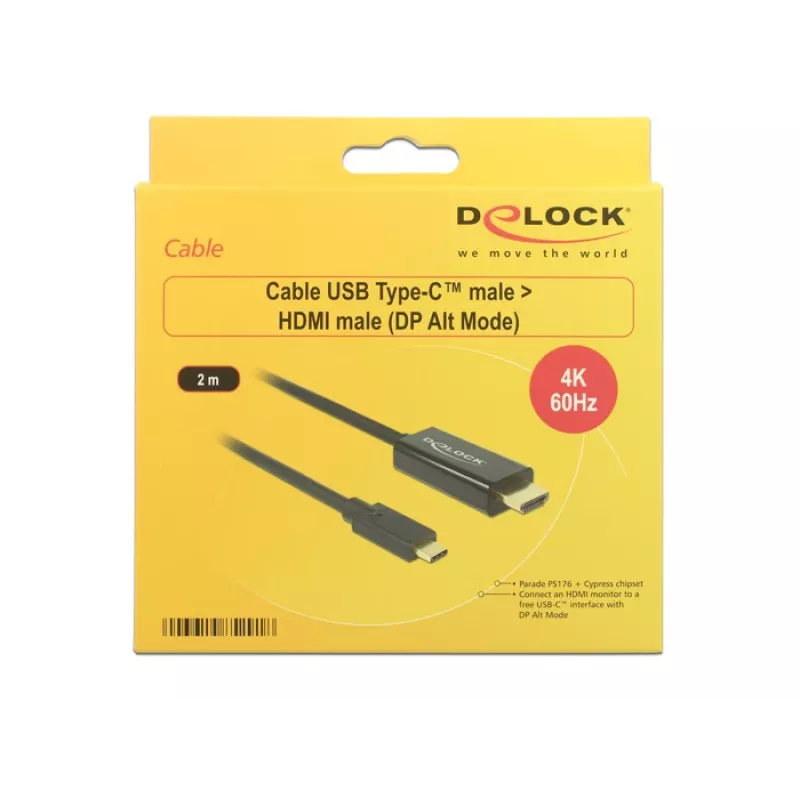 Vaizdo kabelio adapteris DeLOCK 85291 USB Type-C HDMI 2 m Juoda