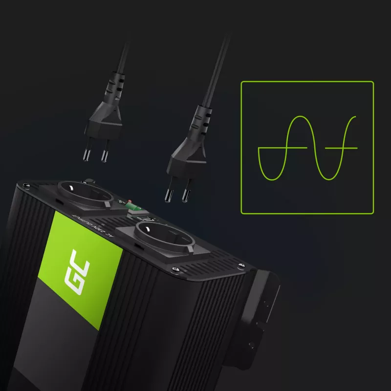 Keitiklis Green Cell GC-INVGC09 12V į 230V gryno sinuso, nuolatinė 1000W, maksimali 2000W