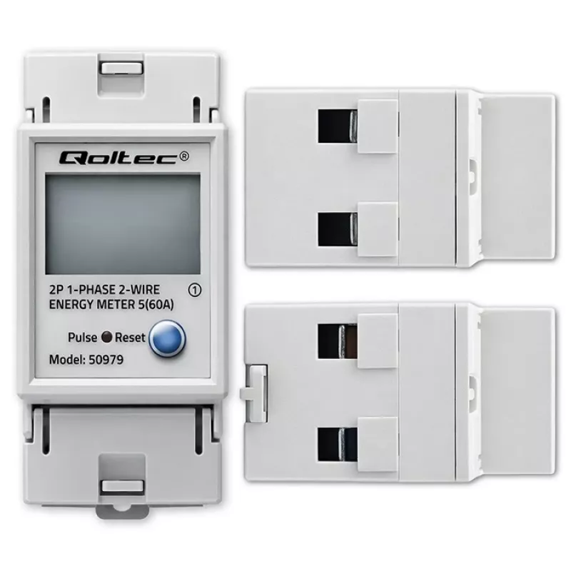 Energijos skaitiklis QOLTEC Vienfazis DIN-bėgis 230V (MPN 50979)