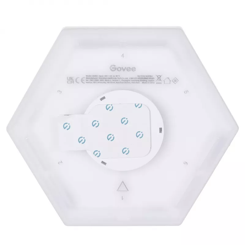LED išmanusis skydelis Govee B6066 Hexa Pro RGBIC Bluetooth Wi‑Fi 10 vnt.