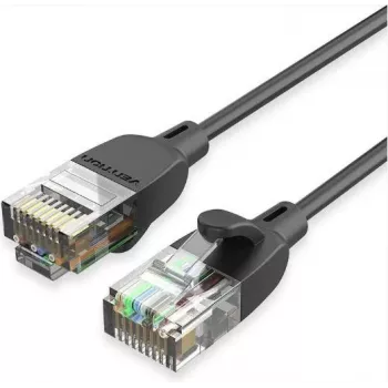 Tinklo kabelis Vention IBIBG Cat6A UTP plonas pataisos kabelis, 1,5 m, juodas