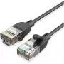 Tinklo kabelis Vention IBIBG Cat6A UTP plonas pataisos kabelis, 1,5 m, juodas
