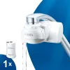 Vandens filtras čiaupui BRITA ON TAP V CU CE2 (1052067) — 4 pakopų, 600 L, 3 režimai, 5 adapteriai, baltas
