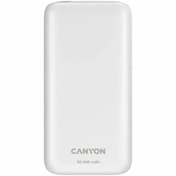 CANYON PB-301 LED 30000 mAh PD 20W QC 3.0 Baltas