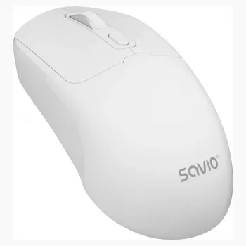 Belaidė pelė Savio MB-05 universali ambidekstrinė Bluetooth 1600 DPI balta