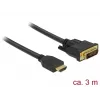 Vaizdo kabelio adapteris DeLOCK 85655 3m HDMI A tipas DVI juodas