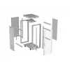 19 colių 32U LANBERG stovimas serverio spintos korpusas 600×800 mm pilkas su stiklinėmis durelėmis ir LCD (Flat Pack)