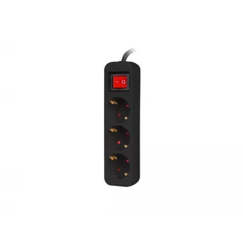 Prailginimo laidas Lanberg PS1-03F-0150-BK 1,5 m 3 AC lizdai vidaus juodas