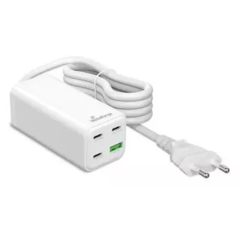 MediaRange MRMA124 mobiliojo įrenginio įkroviklis 100W AC, 3x USB-C, 100–240V įėjimas, 1,5 m kabelis, Baltas