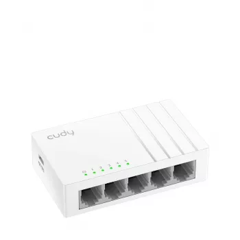 Tinklo jungiklis Cudy GS105U — nevaldomas 5 prievadų Gigabit Ethernet (10/100/1000), baltas, 5 V